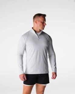 Men's Premium Skyline Quarter Zip Performance Pullover - Light Grey -NVGTN Sportswear Shop DSC07312