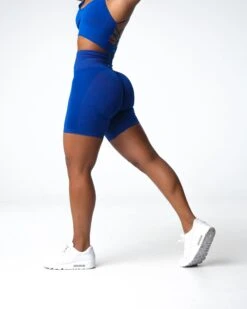 Azure Blue Contour 2.0 Seamless Scrunch Workout Shorts