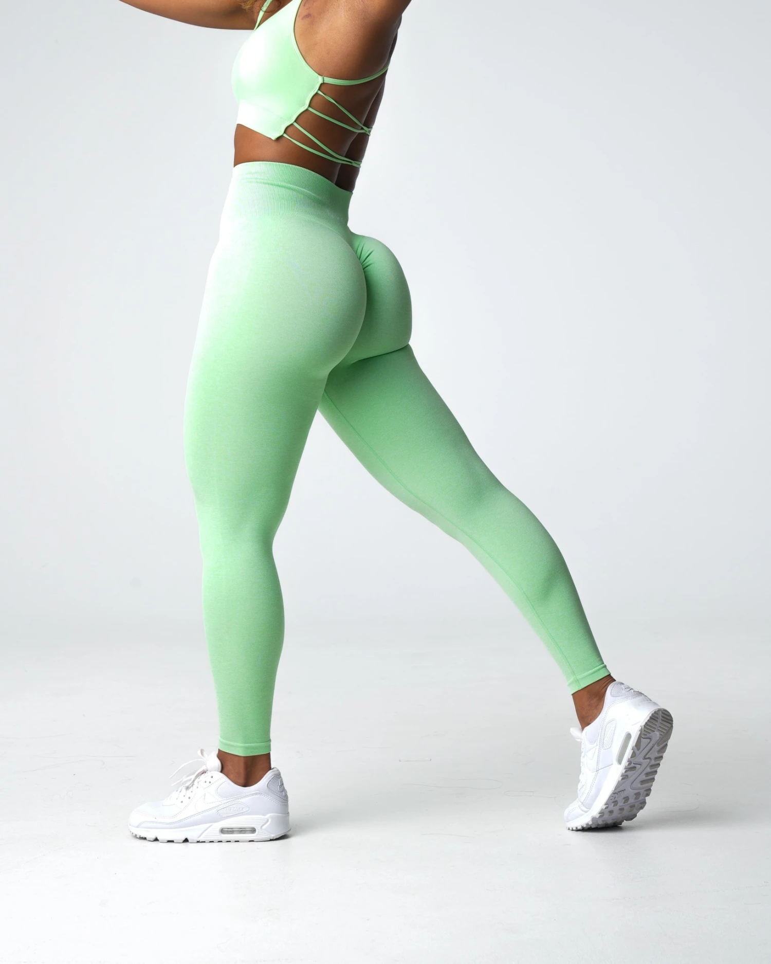 High Waisted Scrunch Seamless Leggings for Women - Pistachio 1 High Waisted Scrunch Seamless Leggings for Women - Pistachio