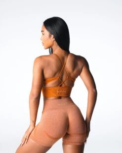 Seamless Strappy Back Sports Bra - Terracotta Medium Impact Activewear -NVGTN Sportswear Shop DSC07858 0350b725 64b9 4005 b8a0 64d9497d08a5