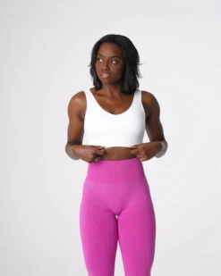 White Elevate Seamless V Neck Sports Bra