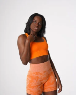 Tangerine Ignite Seamless Bra - Adjustable Racerback Sports Top -NVGTN Sportswear Shop DSC08166
