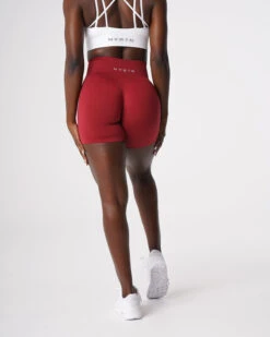 Carmine Solid Seamless High-Waisted Workout Shorts