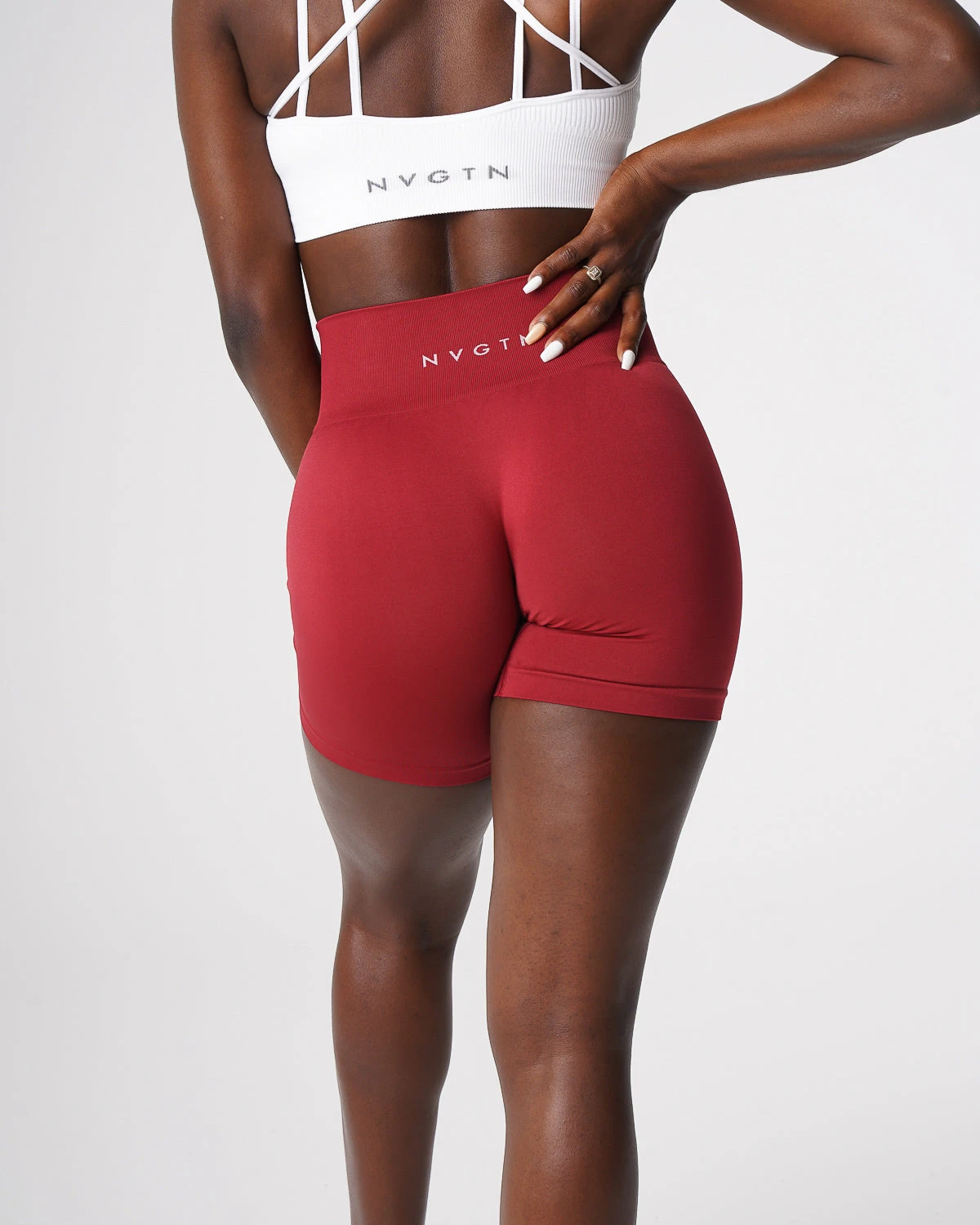 Carmine Solid Seamless High-Waisted Workout Shorts 3 Carmine Solid Seamless High-Waisted Workout Shorts - Image 3