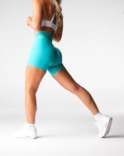 Turquoise Signature 2.0 High Waisted Workout Shorts