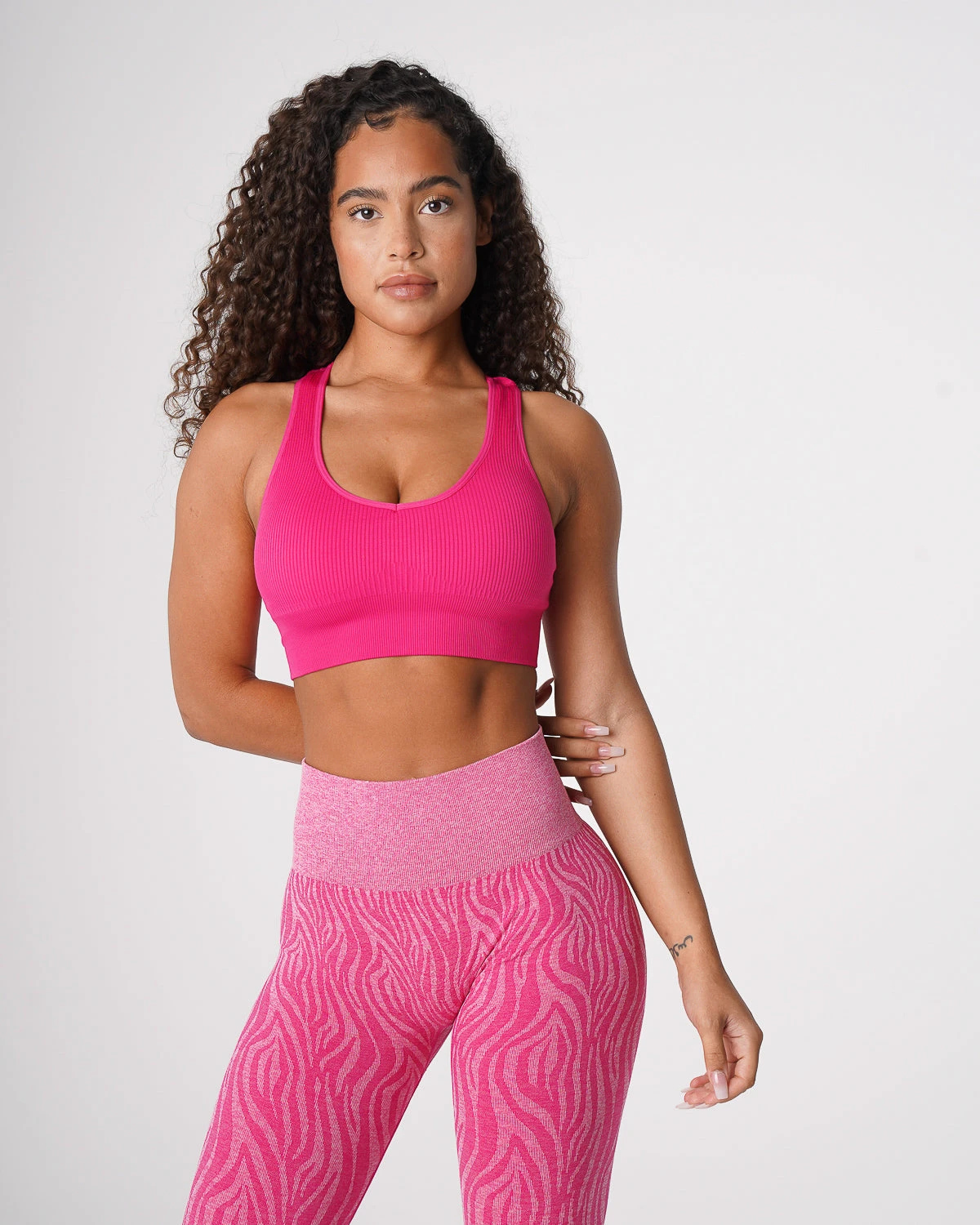 Galaxy Fuchsia Ribbed Seamless Bra with Intricate Back Detail 4 Galaxy Fuchsia Ribbed Seamless Bra with Intricate Back Detail - Image 4