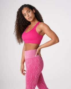 Galaxy Fuchsia Ribbed Seamless Bra with Intricate Back Detail 6 Galaxy Fuchsia Ribbed Seamless Bra with Intricate Back Detail -NVGTN Sportswear Shop DSC08627