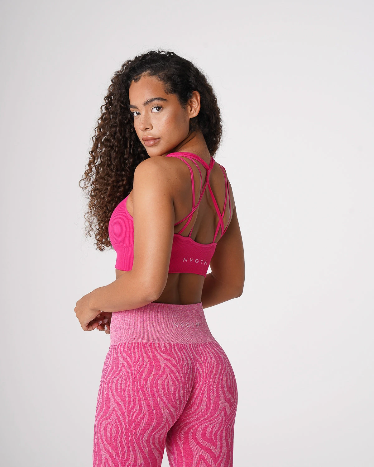 Galaxy Fuchsia Ribbed Seamless Bra with Intricate Back Detail 2 Galaxy Fuchsia Ribbed Seamless Bra with Intricate Back Detail - Image 2