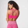 Galaxy Fuchsia Ribbed Seamless Bra with Intricate Back Detail