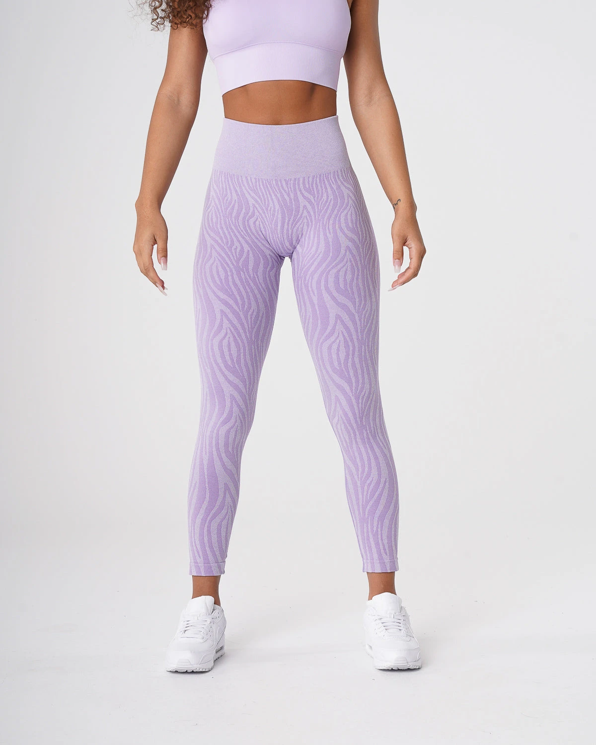 Lilac Zebra Seamless High Waisted Workout Leggings 2 Lilac Zebra Seamless High Waisted Workout Leggings - Image 2