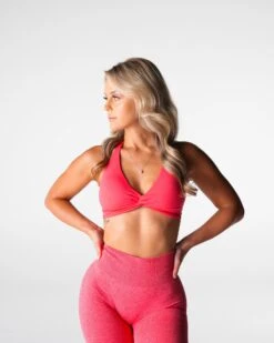 Seamless Halter Bra - Candy Apple Red Stunner with Twist Front Detail 6 Seamless Halter Bra - Candy Apple Red Stunner with Twist Front Detail -NVGTN Sportswear Shop DSC08747