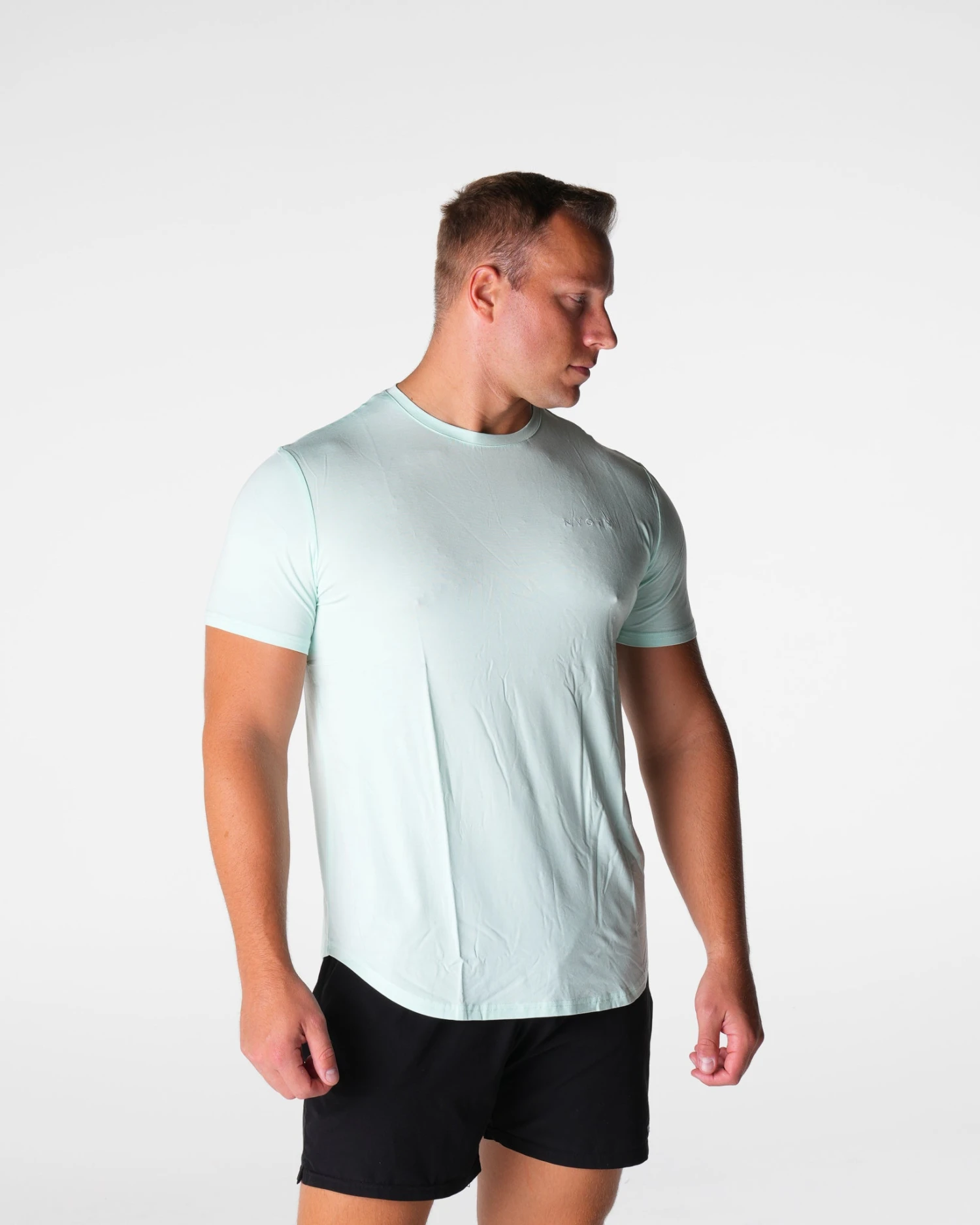 Men's Light Green Performance Tech Fitted Training Tee 4 Men's Light Green Performance Tech Fitted Training Tee - Image 4