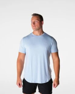 Men's Sky Blue Tech Fitted Training Tee - High Performance Athletic Shirt