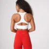 White Seamless Sports Bra with Adjustable Band and Racerback