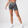 High Waisted Black Camo Seamless Workout Shorts