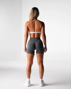 White Seamless Halter Sports Bra with Twist Front 7 White Seamless Halter Sports Bra with Twist Front -NVGTN Sportswear Shop DSC09062