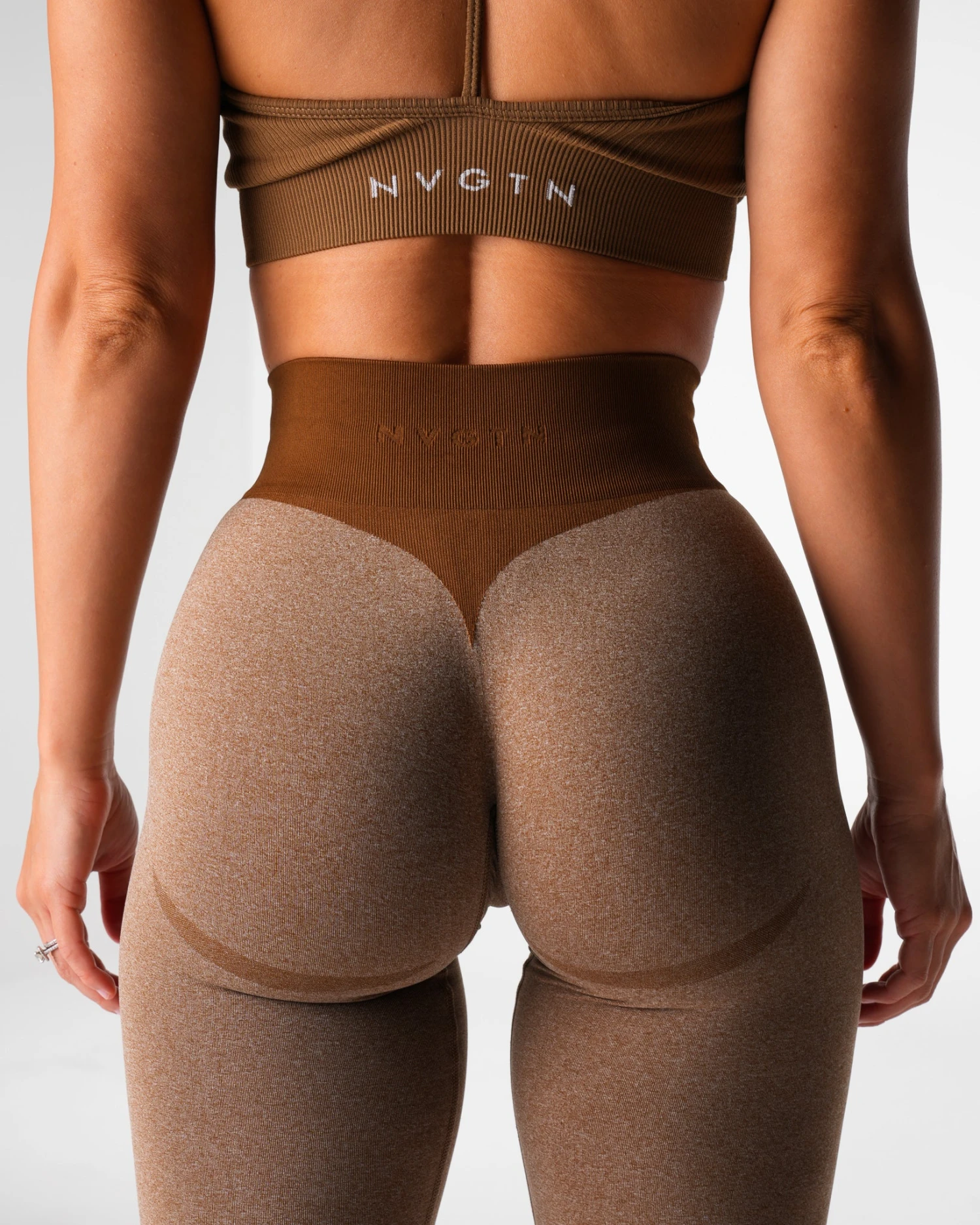 Seamless High Waisted Mocha Knockout Leggings with Glute Contouring 2 Seamless High Waisted Mocha Knockout Leggings with Glute Contouring - Image 2