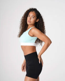 Sea Foam Green High-Support Agility Sports Bra with Open Back -NVGTN Sportswear Shop DSC09078