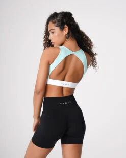 Sea Foam Green High-Support Agility Sports Bra with Open Back