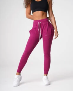 Premium High Waisted Berry Joggers for Gym and Rest Days