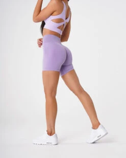 Lilac Pro Seamless High Waisted Athletic Workout Shorts