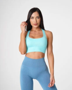 Aqua Ignite Seamless Sports Bra - Adjustable Racerback Fitness Top