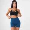 Black Oasis Strappy Sports Bra - Padded Low Impact Yoga Top