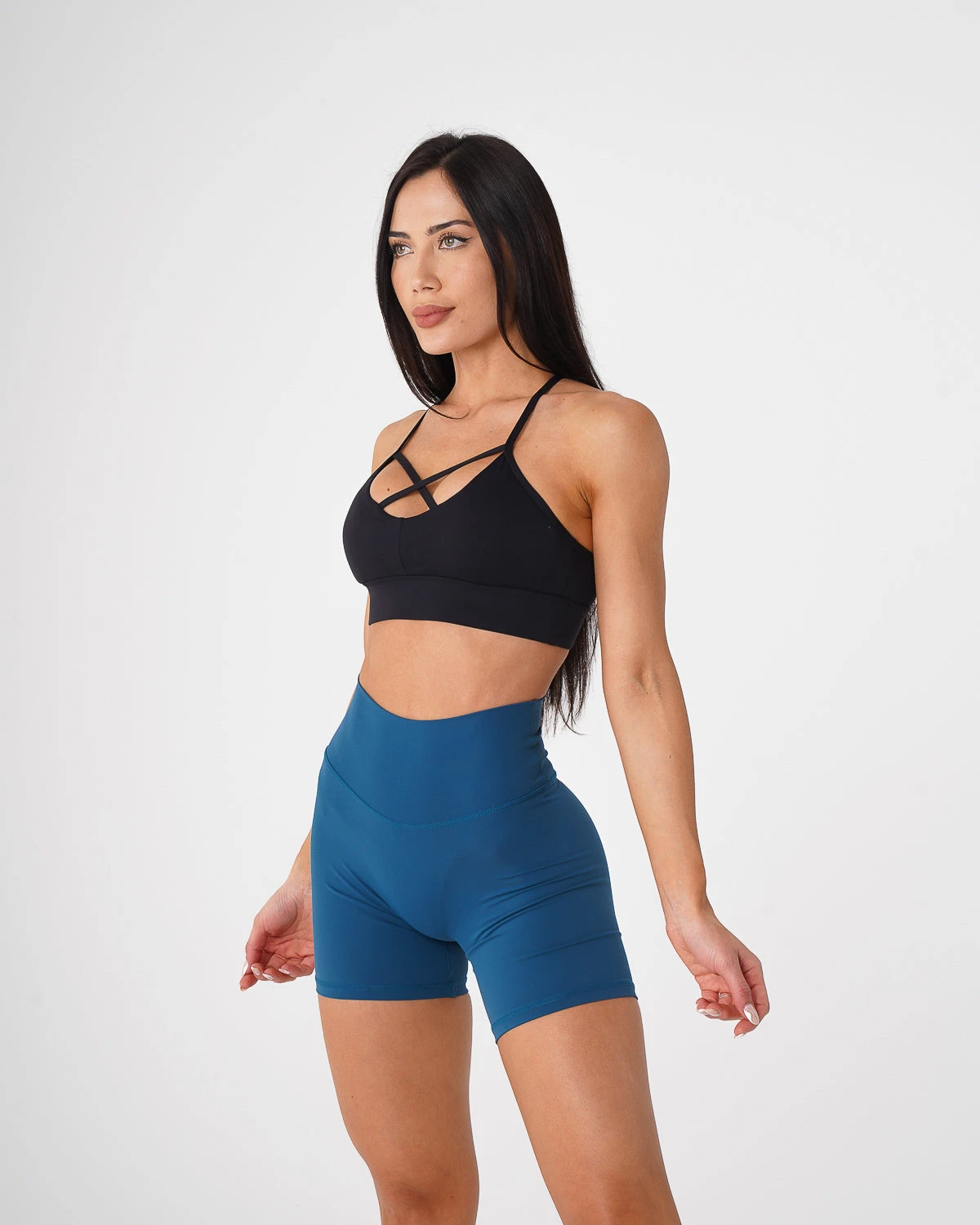 Black Oasis Strappy Sports Bra - Padded Low Impact Yoga Top 3 Black Oasis Strappy Sports Bra - Padded Low Impact Yoga Top - Image 3