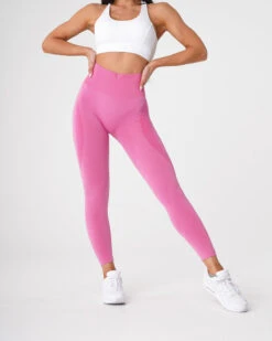 Bubble Gum Pink Contour Seamless Leggings -NVGTN Sportswear Shop DSC09905