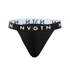 Invisible Seamless Workout Thong - Breathable Black Cotton Blend